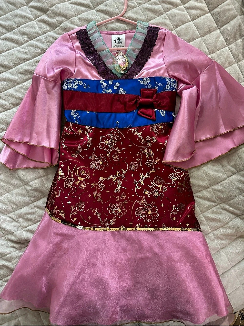 Disney Mulan Costume for Kids Dress Girls Size 3T Pink & Red
